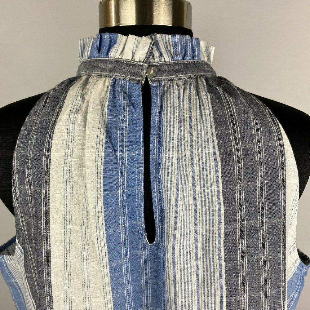 Universal Thread Goods Co. M Patterned Ruffle High Neck Tank Keyhole Back - Picture 9 of 12